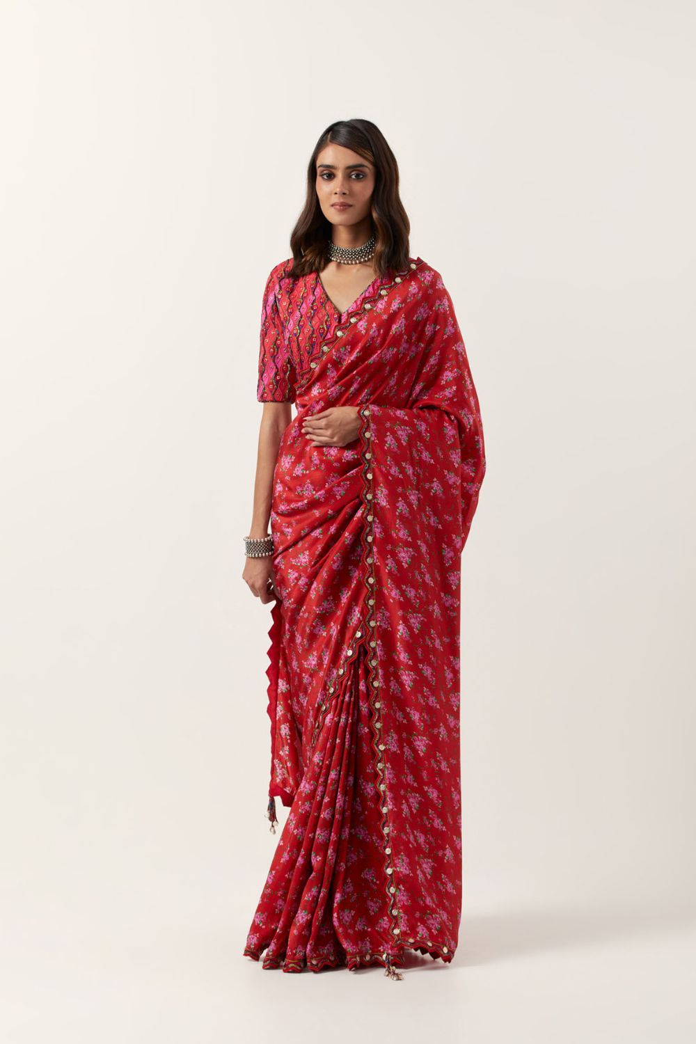 Surkh Laal Saree With Blouse