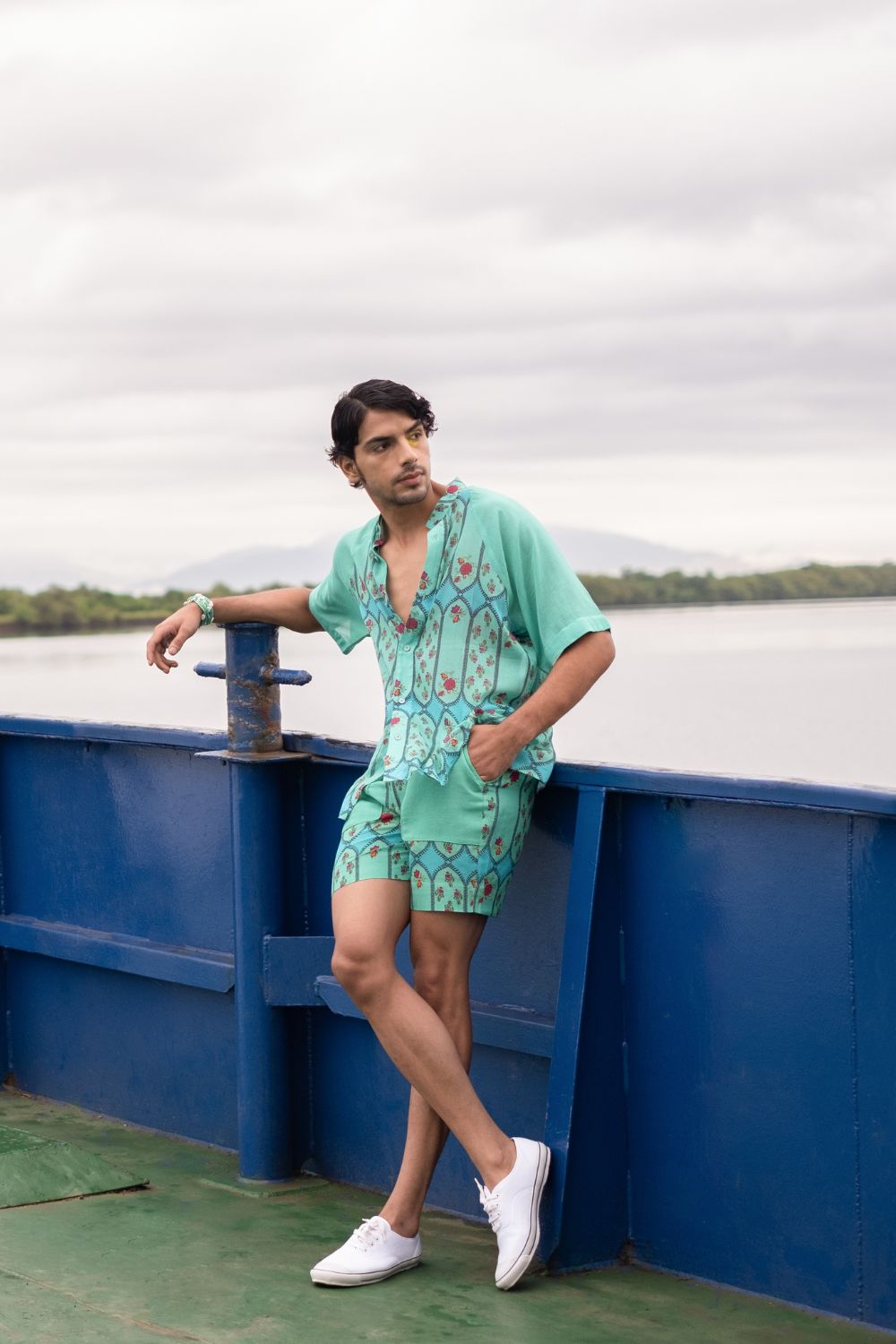 Turquoise Printed Shirt