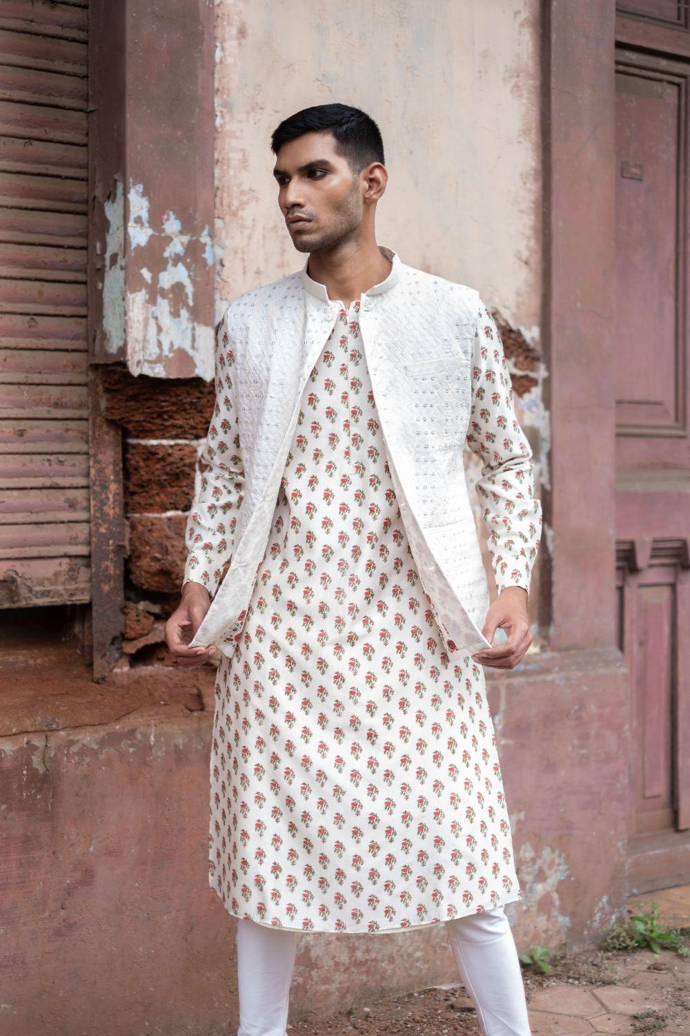 White 2024 churidar kurta