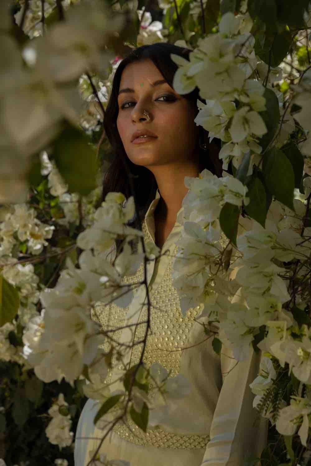 Mint Resham Shirt With Dhoti Pants