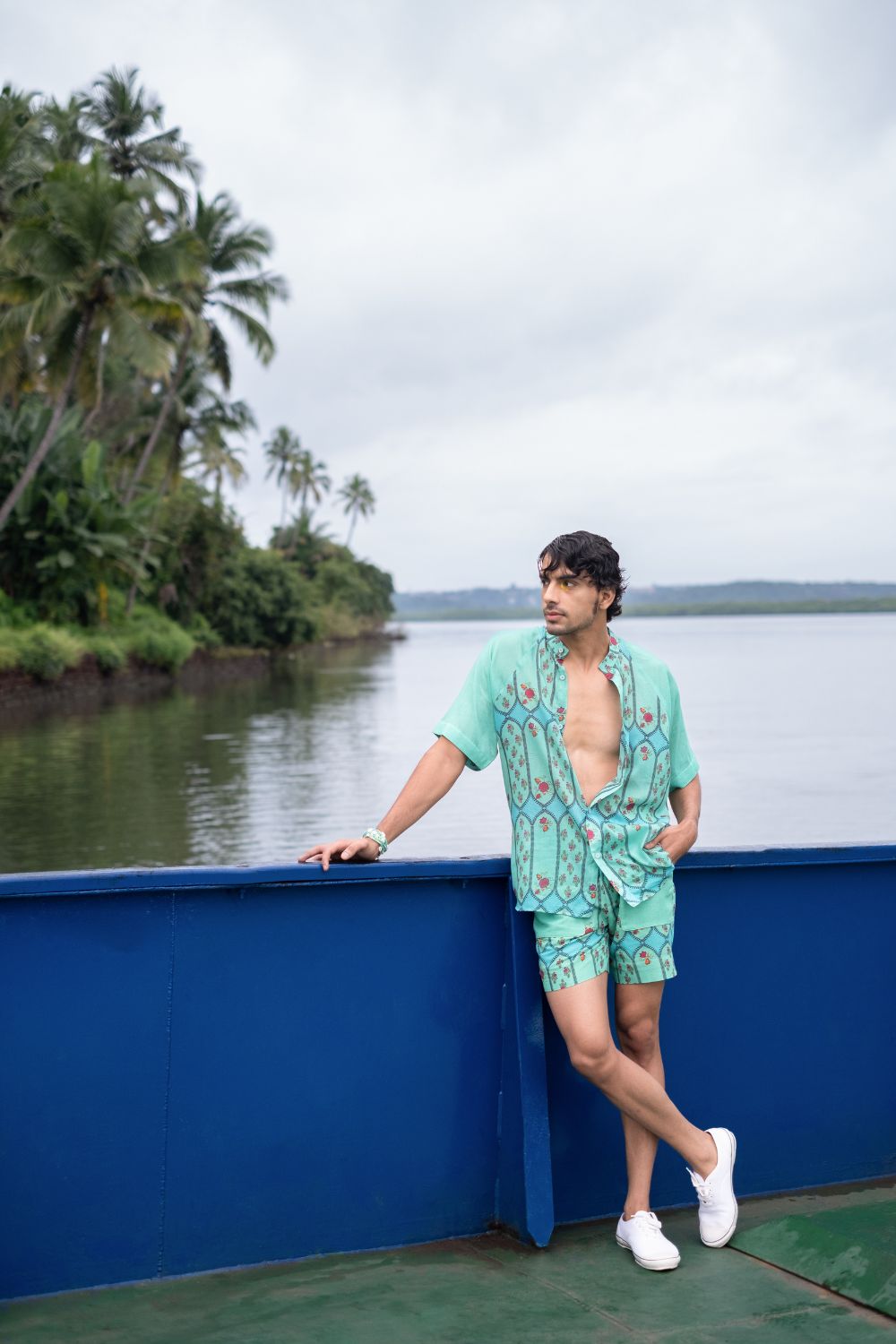 Turquoise Printed Shirt