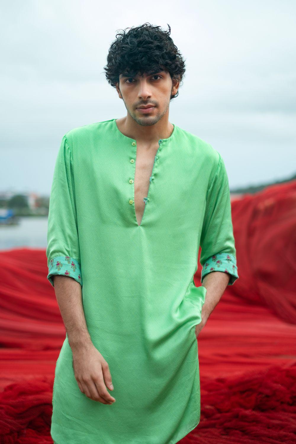 Turquoise Kurta With Pants