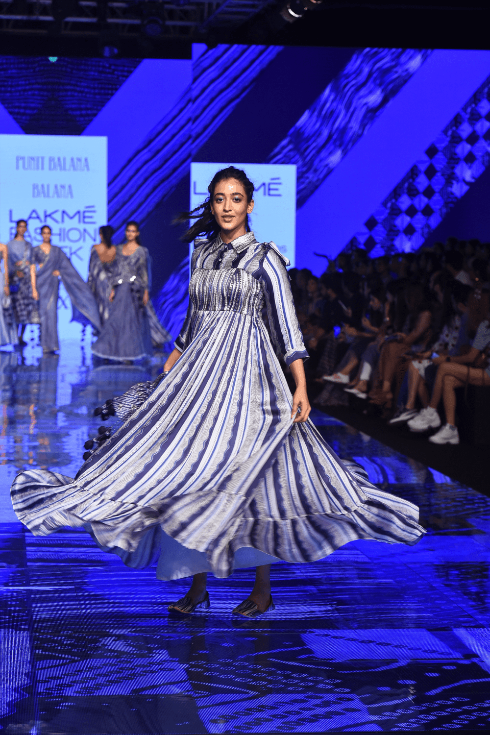 Blue Shirt With Long Dress