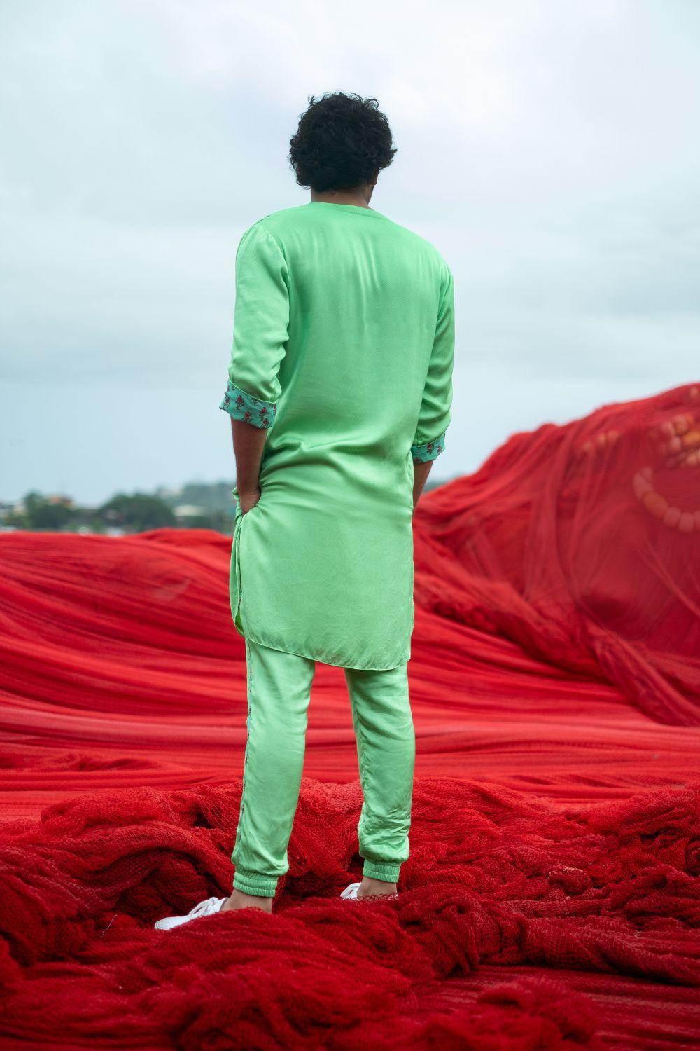 Turquoise Kurta With Pants