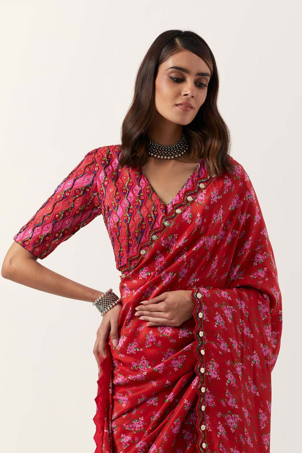 Surkh Laal Saree With Blouse
