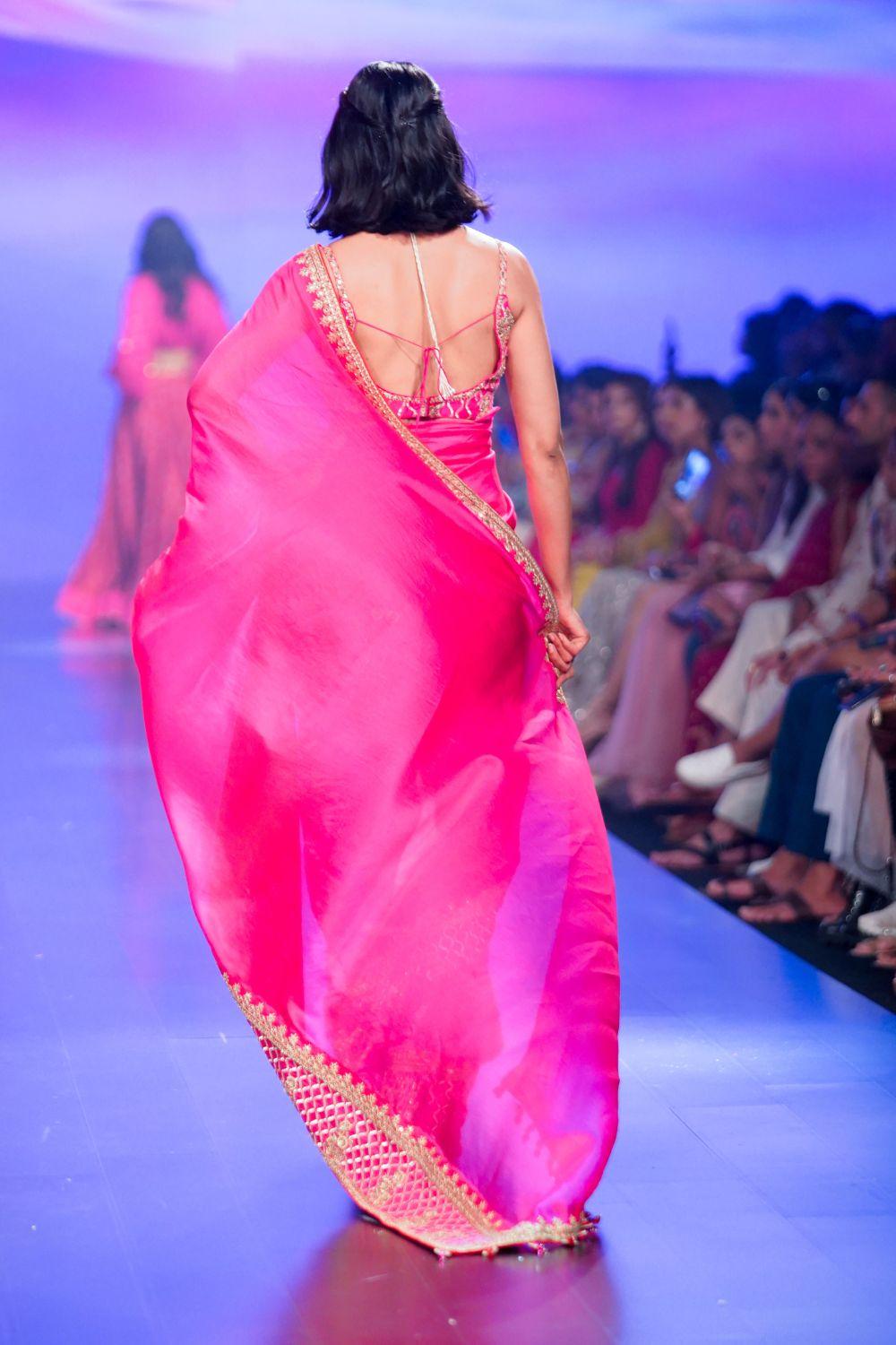 Gulaabi Gulaal Saree Hand Embroidered Saree Paired With heavy Blouse