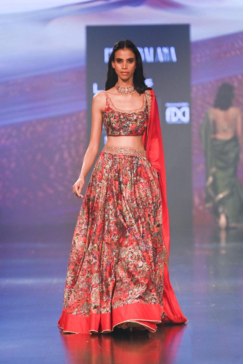 Surkh Laal Lehenga with Blouse And Dupatta