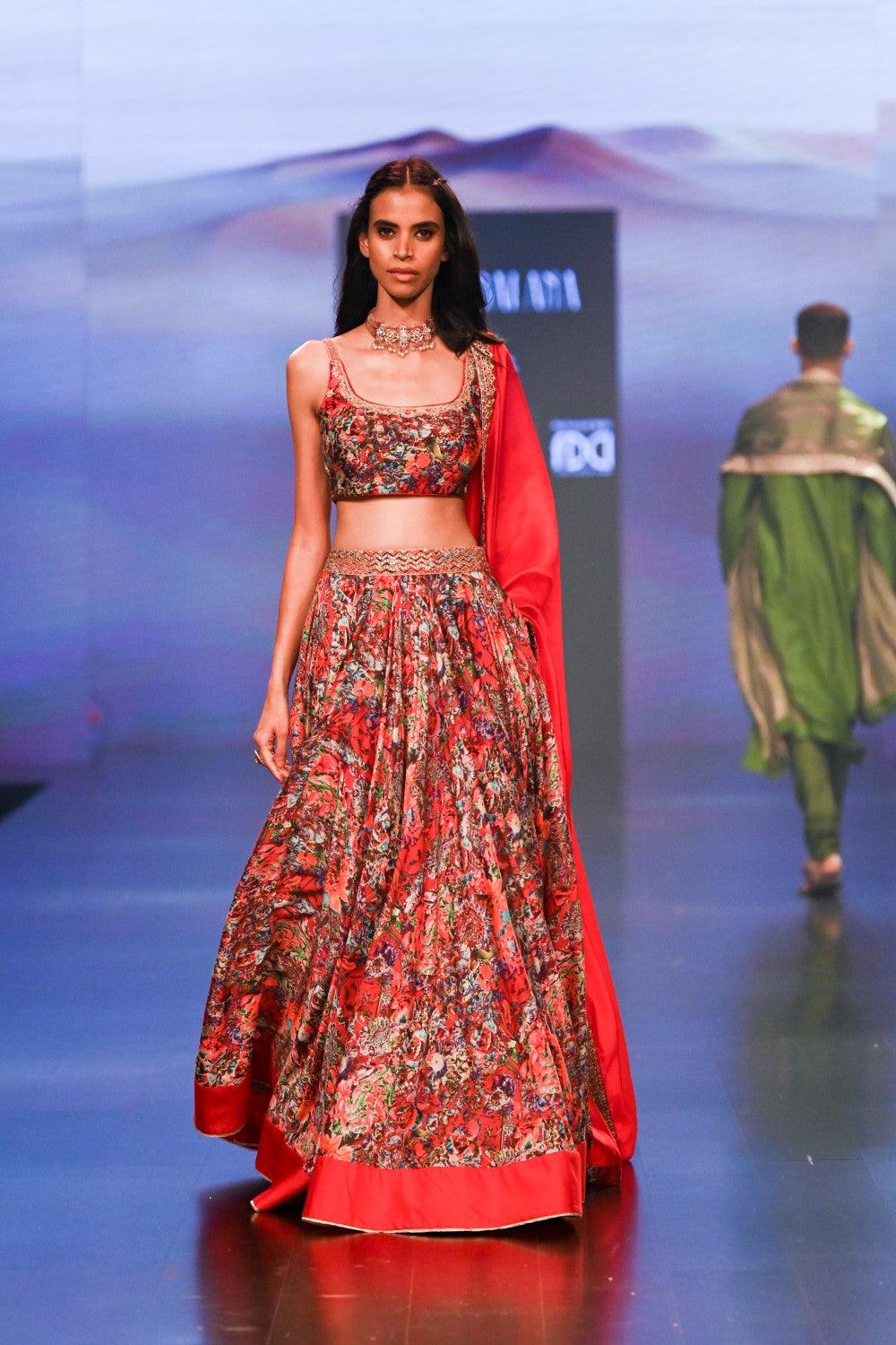 Surkh Laal Lehenga with Blouse And Dupatta