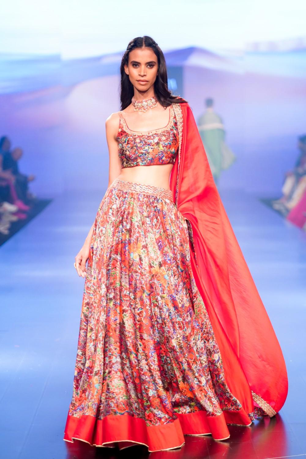 Surkh Laal Lehenga with Blouse And Dupatta