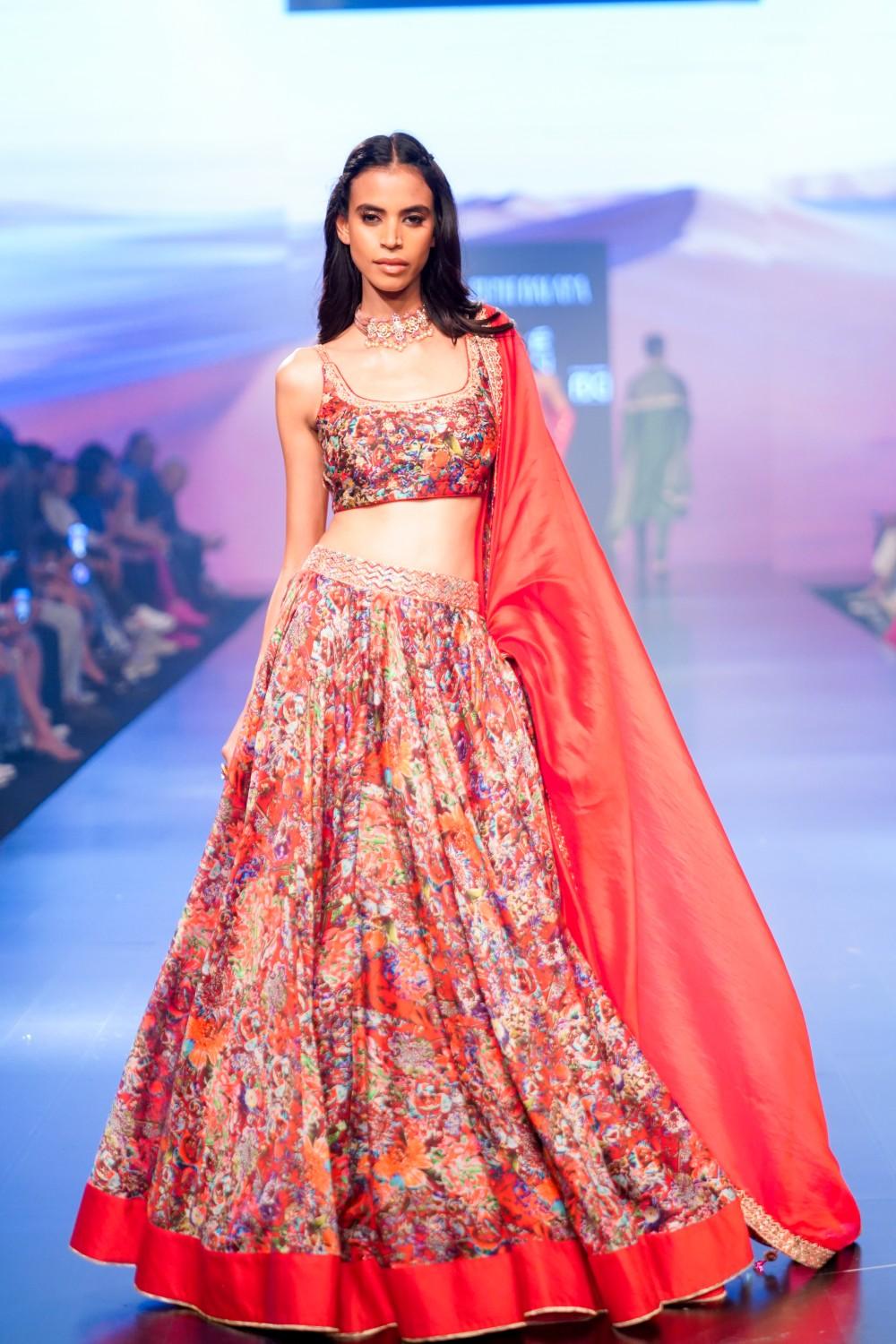 Surkh Laal Lehenga with Blouse And Dupatta
