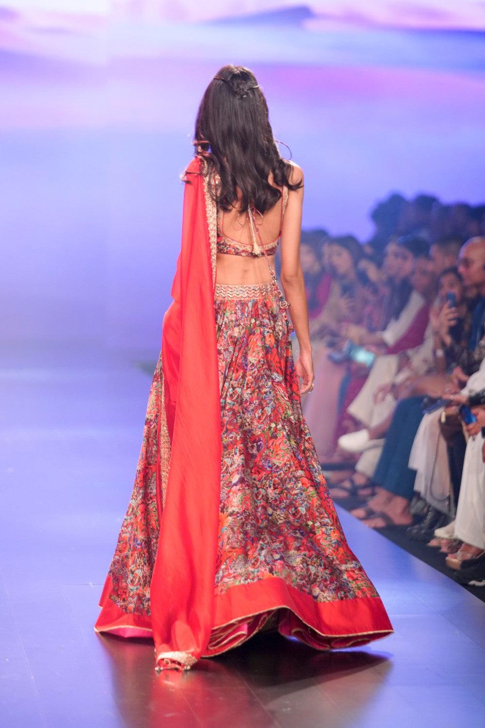 Surkh Laal Lehenga with Blouse And Dupatta