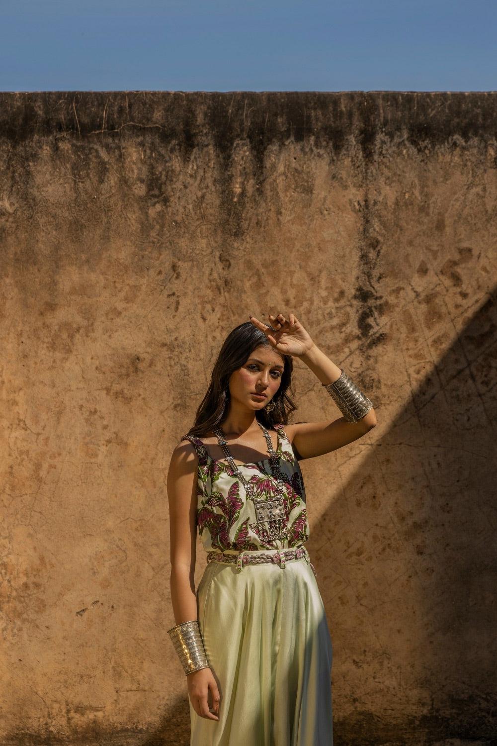 Printed Top With Dhoti Pants