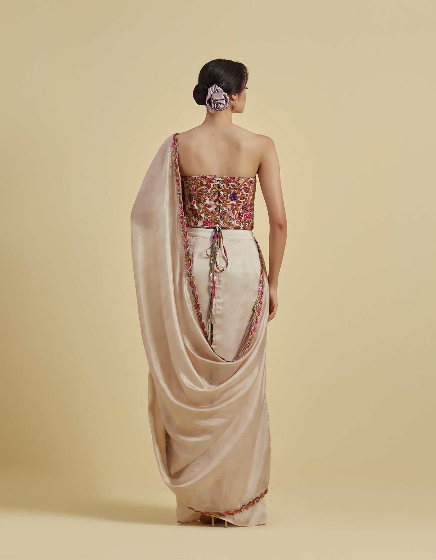 Corset And Draped Skirt Set