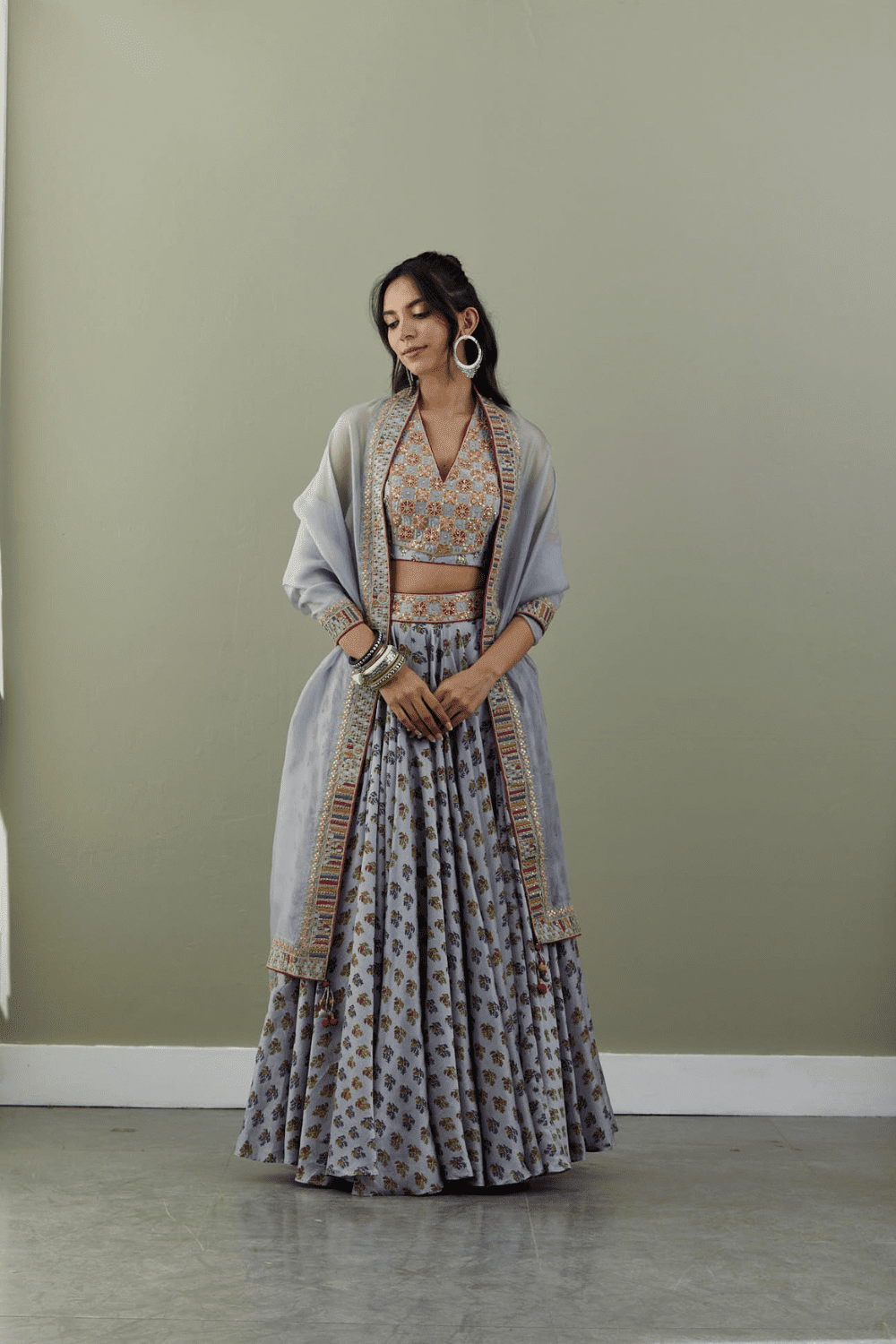 Grey Lehenga Set