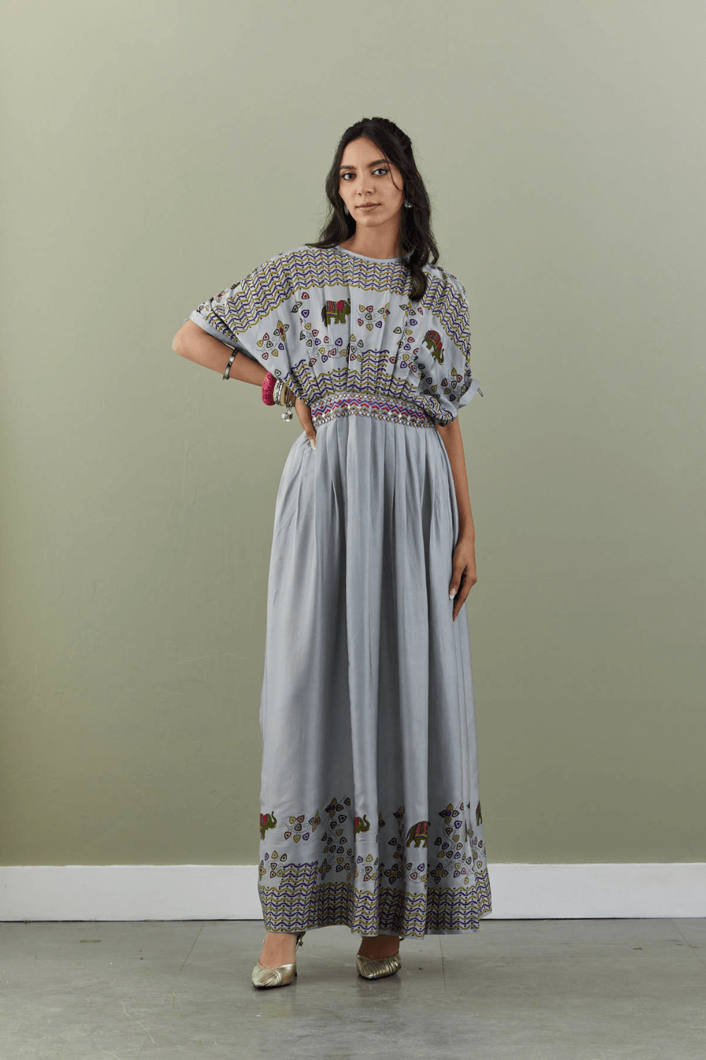 Grey Waistbelt Dress