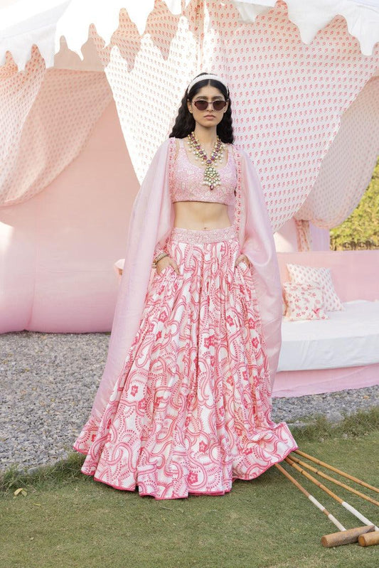 Masoom Gulaabi Printed Lehenga Set