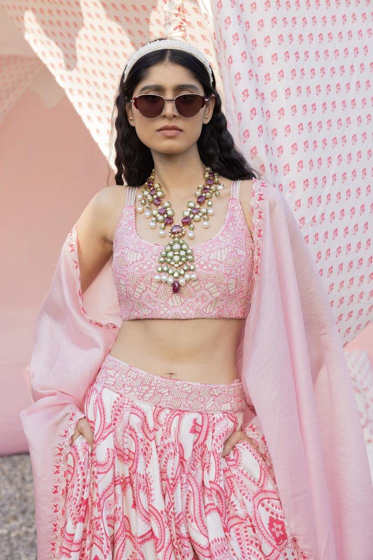 Masoom Gulaabi Printed Lehenga Set