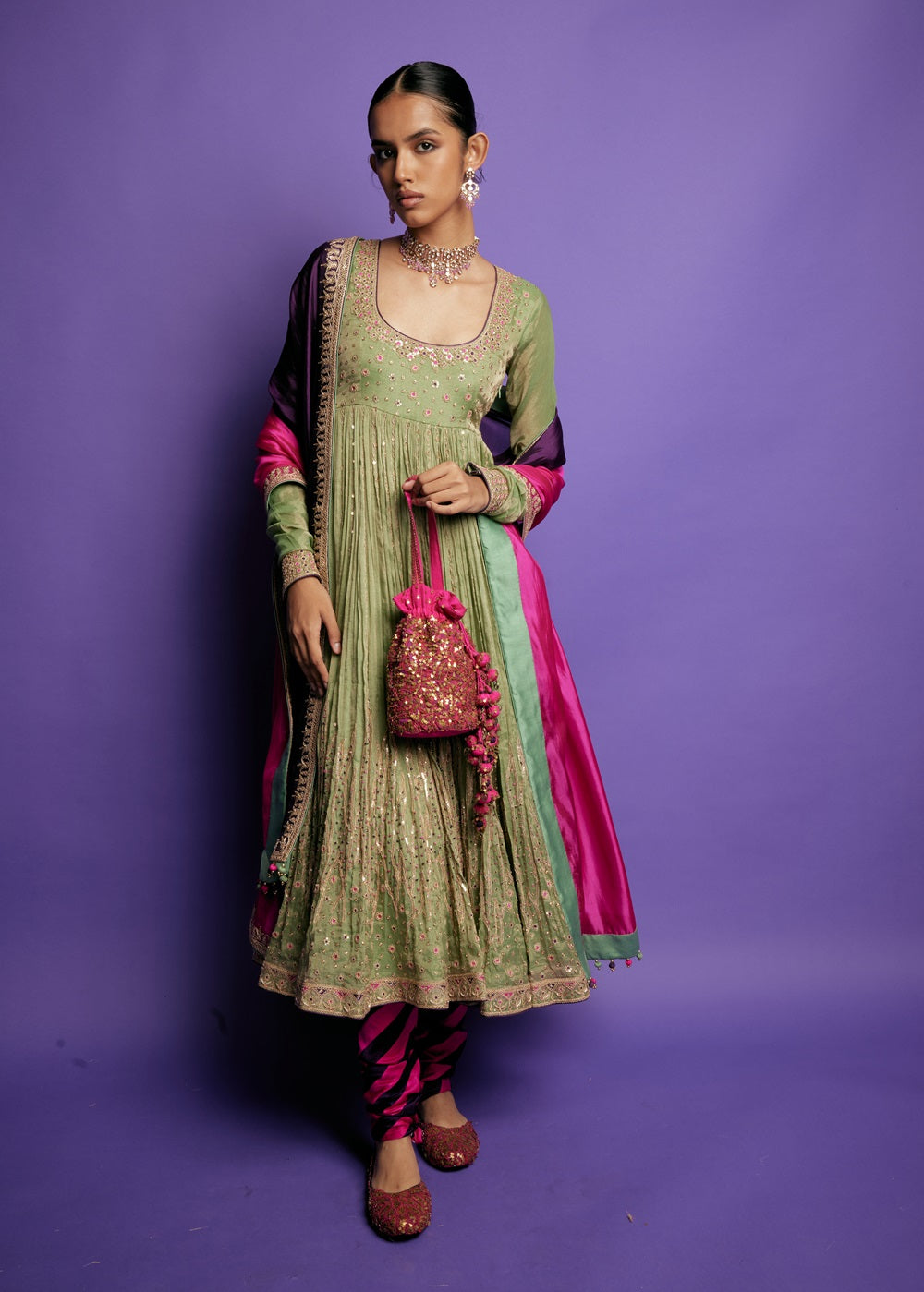 The Pakeezah Tissue Anarkali Set