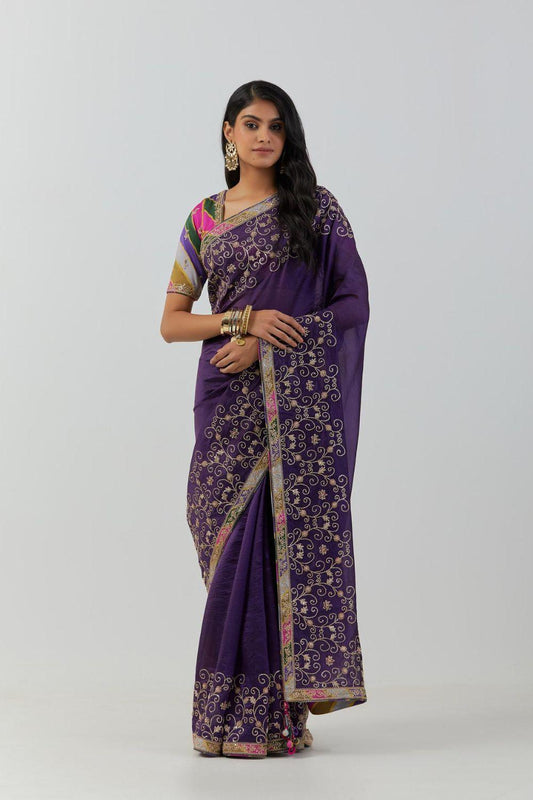 Purple Saree Set