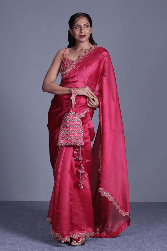 Organza Saree With Strappy Blouse