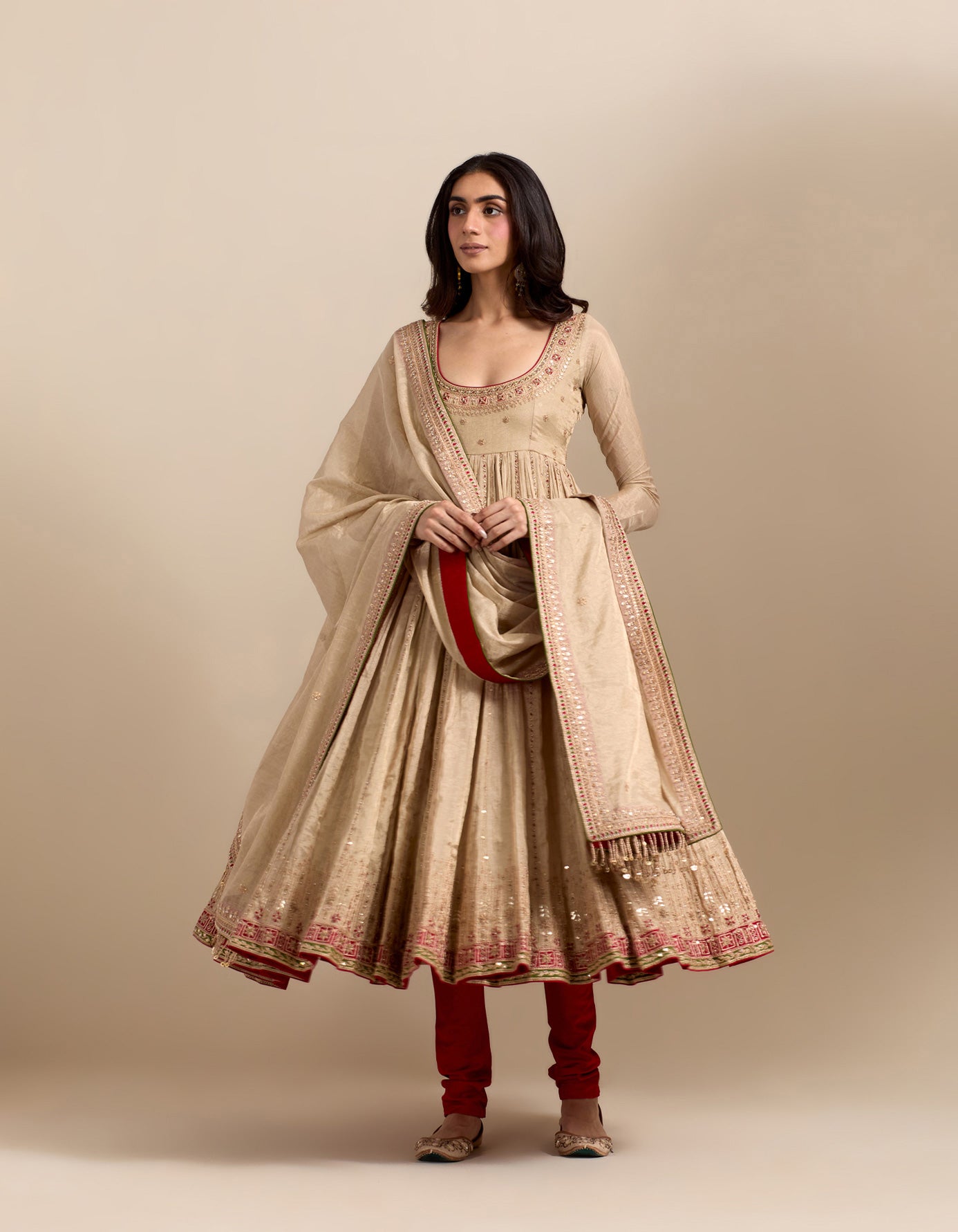 Banarsai Tissue Anarkali Set