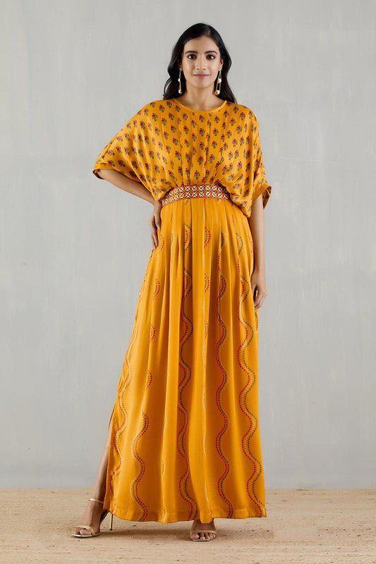 Mustard Waist Belt Dress