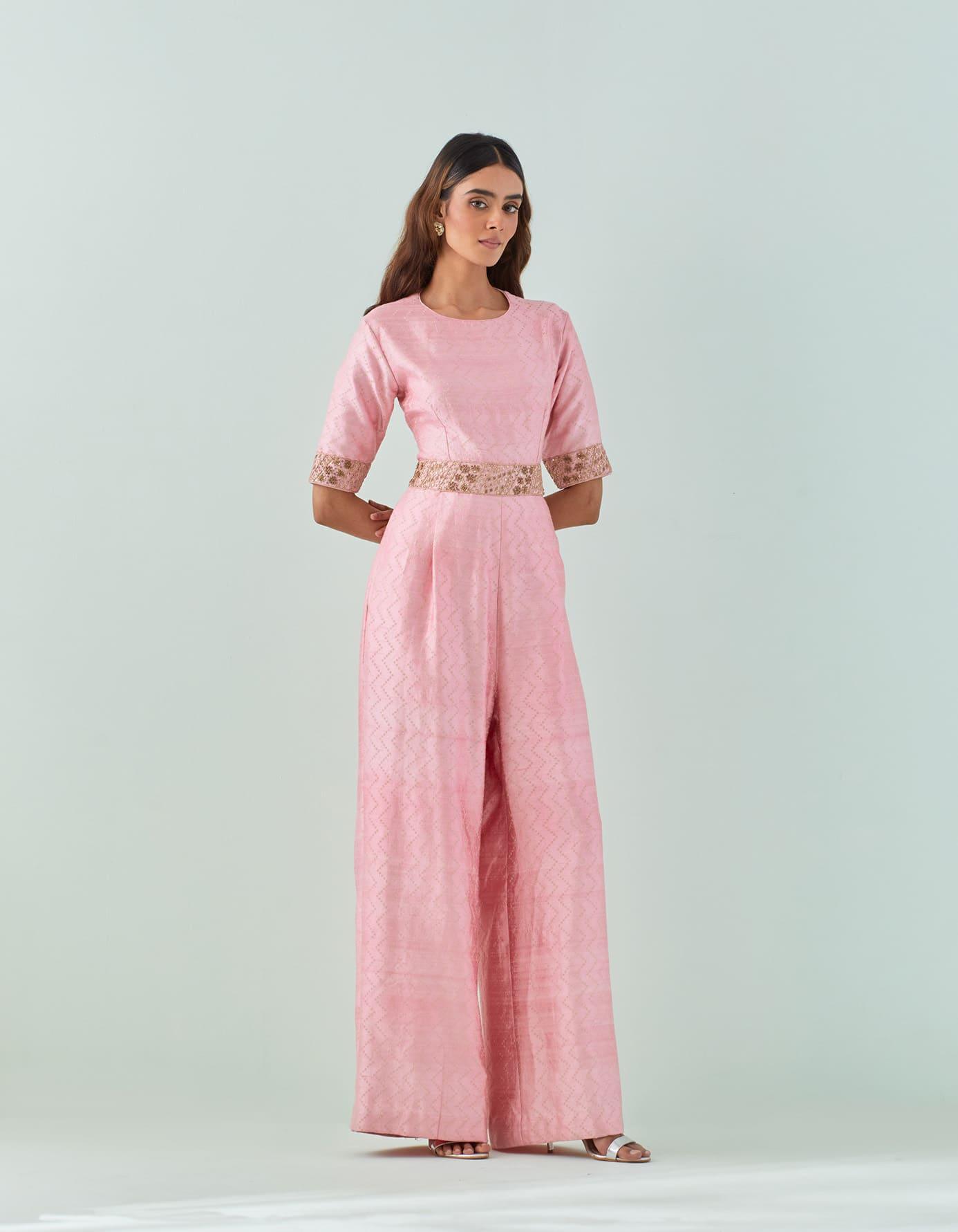 Masoom Gulaabi Banarasi Silk Jumpsuit