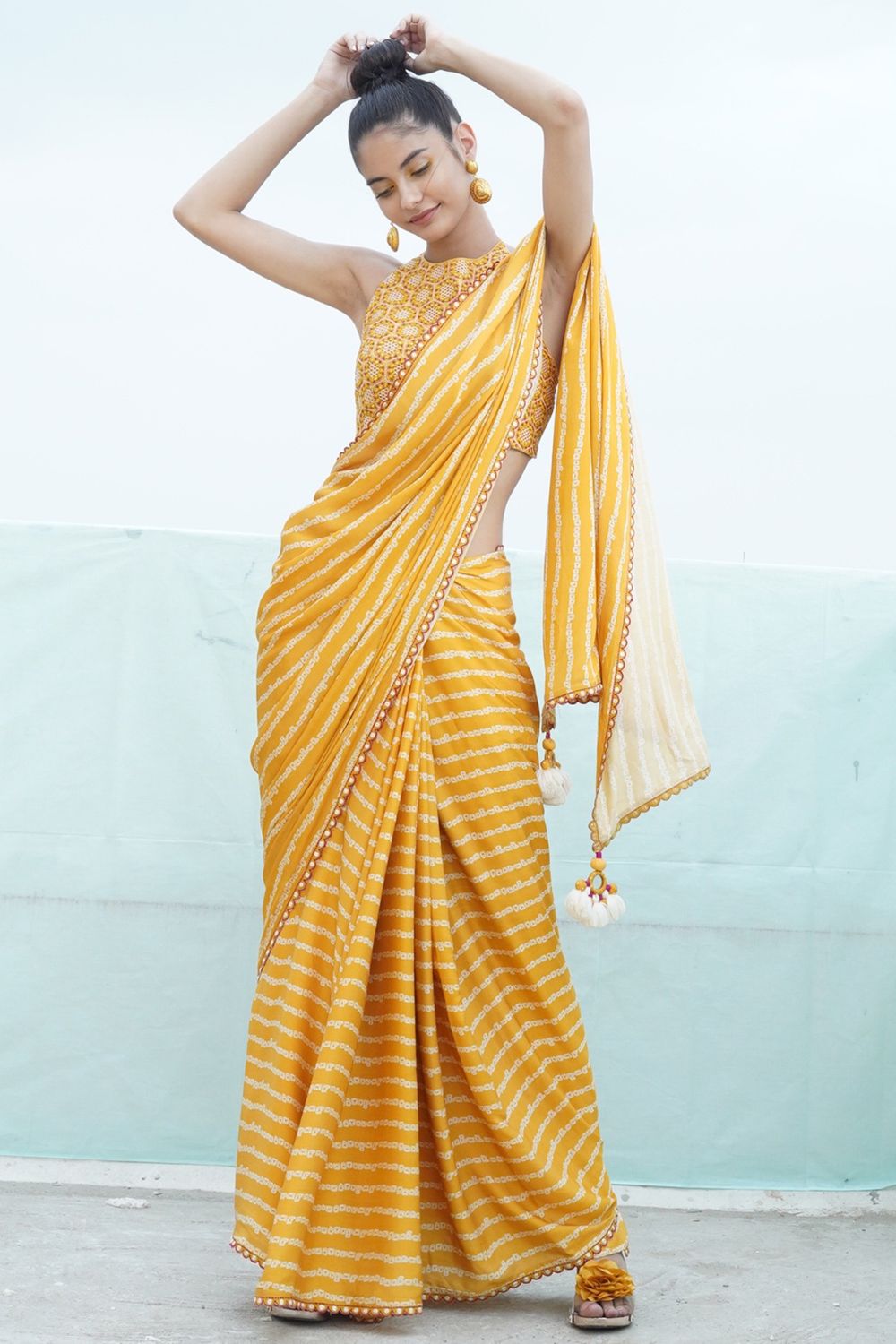 13 Best Contrast Blouse Ideas To Try With Yellow Saree • Keep Me Stylish |  Pink blouse designs, Saree blouse designs latest, Silk saree blouse designs