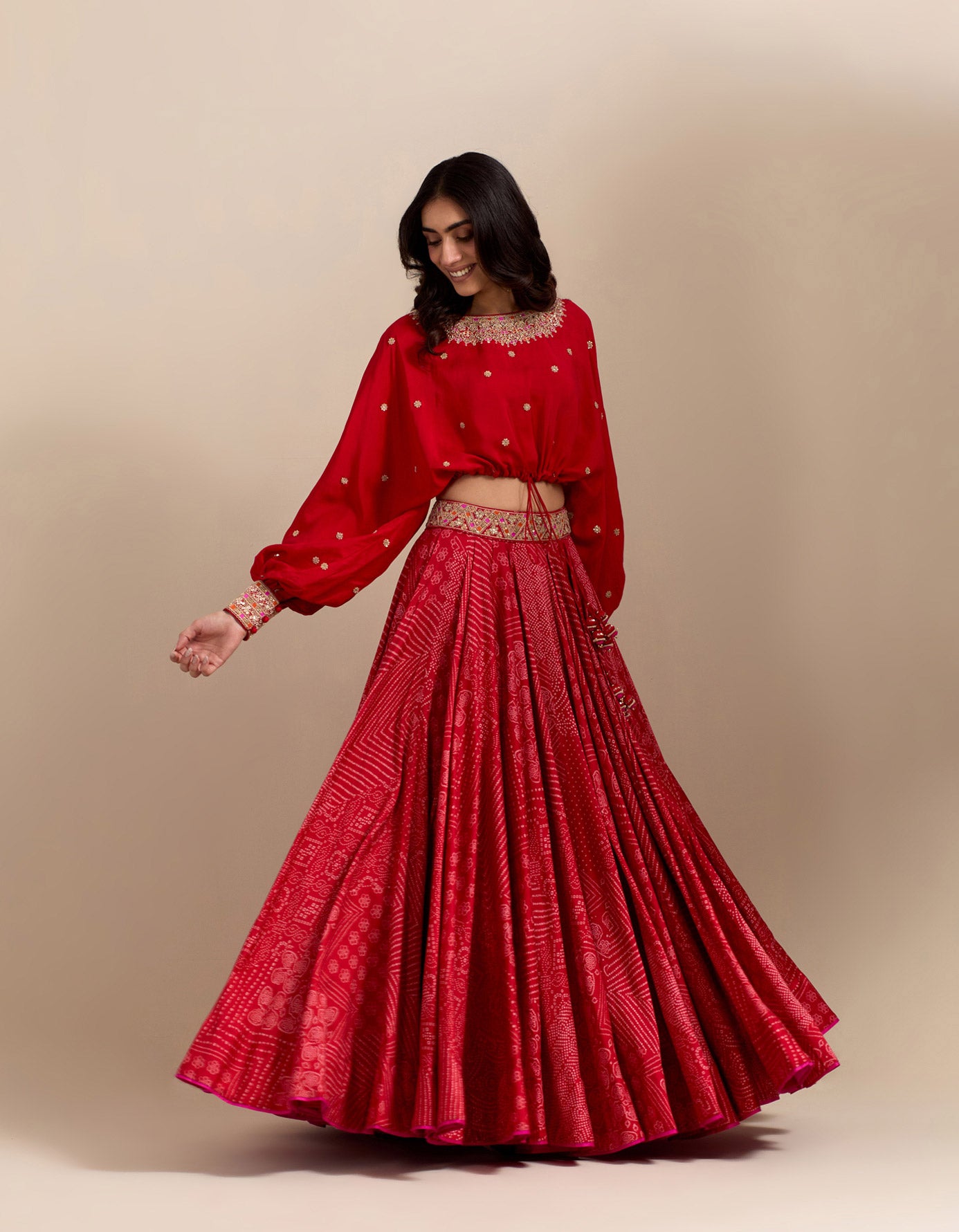 Surkh Laal Kumari Lehenga Set