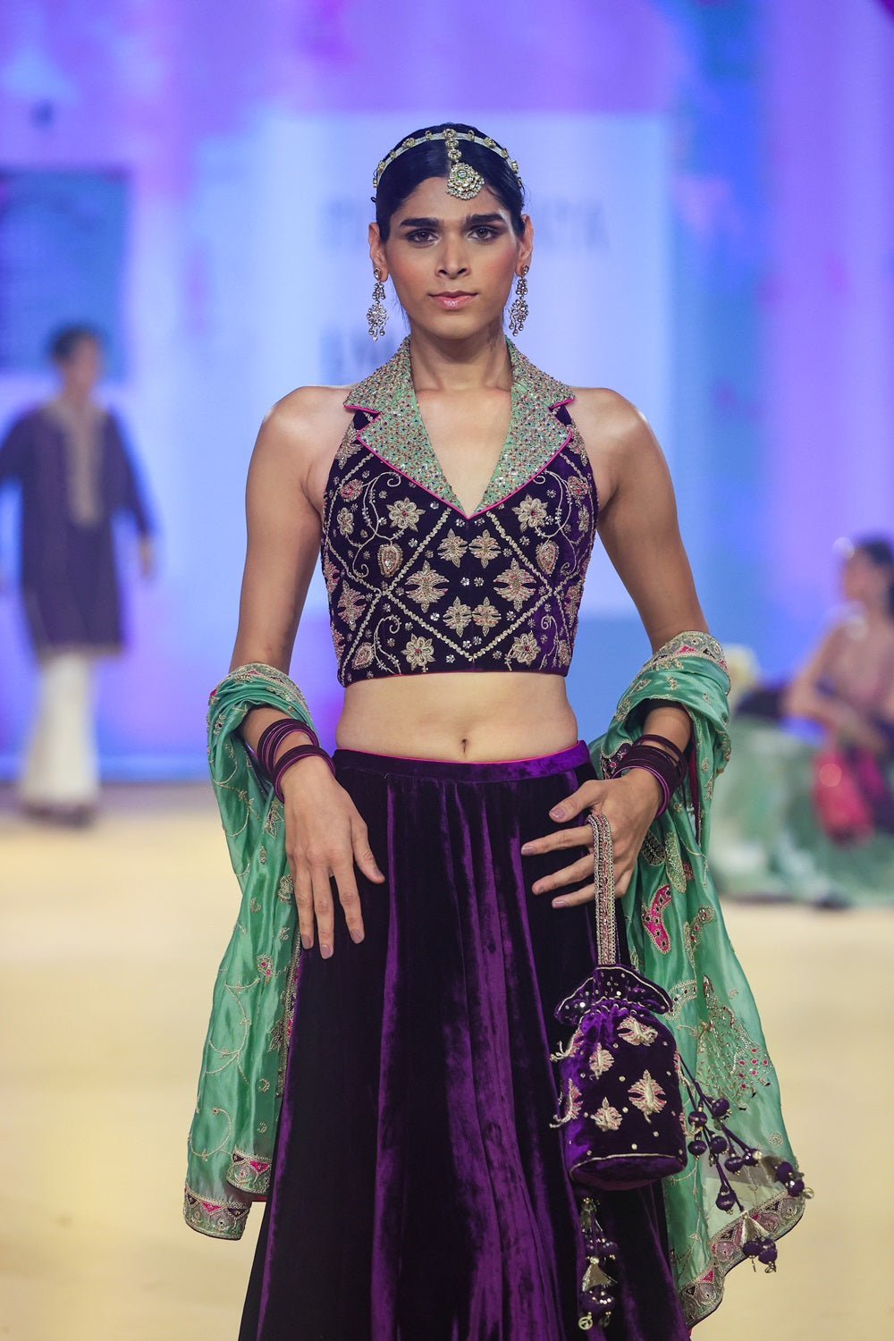 Baingani Modern Lehenga set