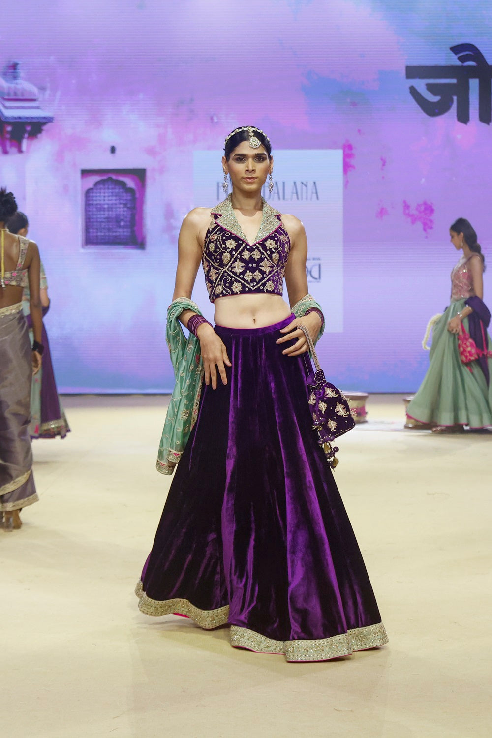 Baingani Modern Lehenga set