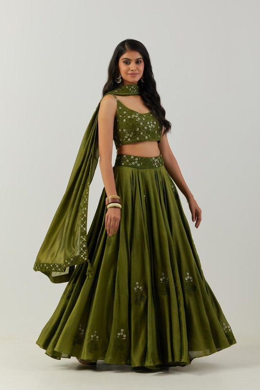 Olive Green Lehenga Set