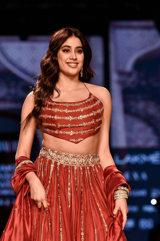 Brick Red Marodi Lehenga Set