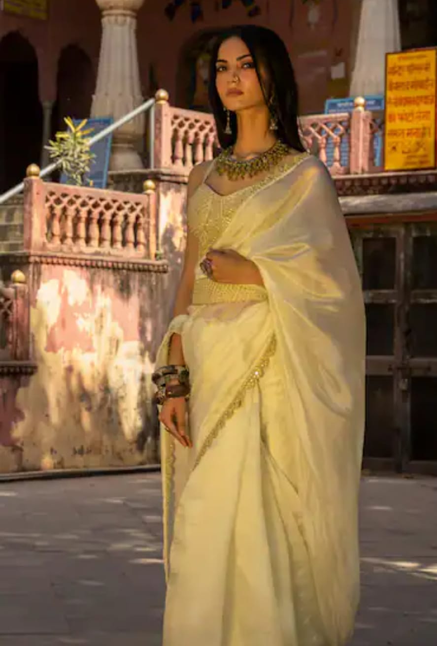Mint Organza Silk Saree