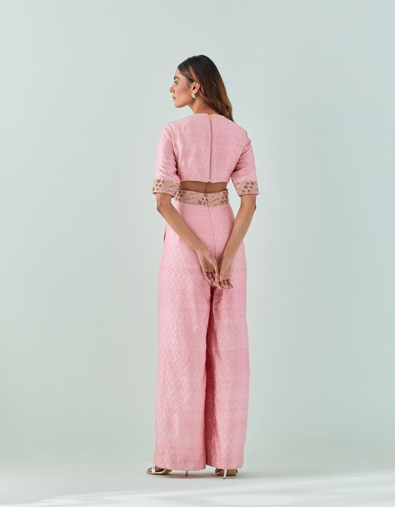 Masoom Gulaabi Banarasi Silk Jumpsuit