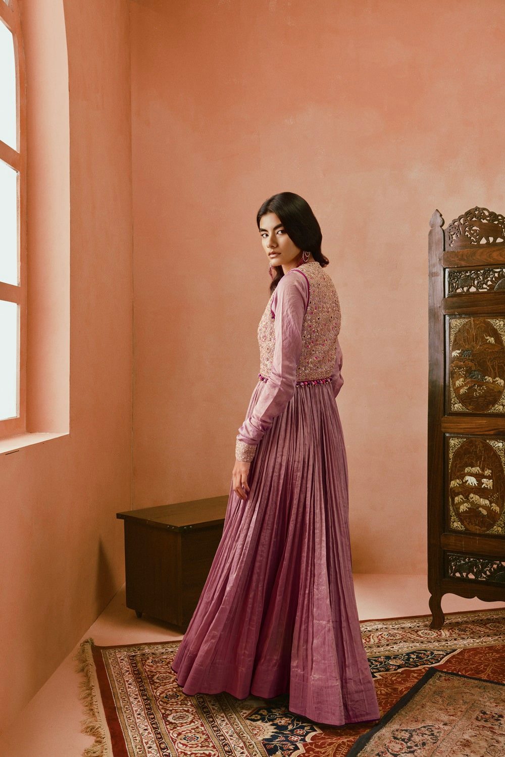 Lilac Koti Anarkali Set