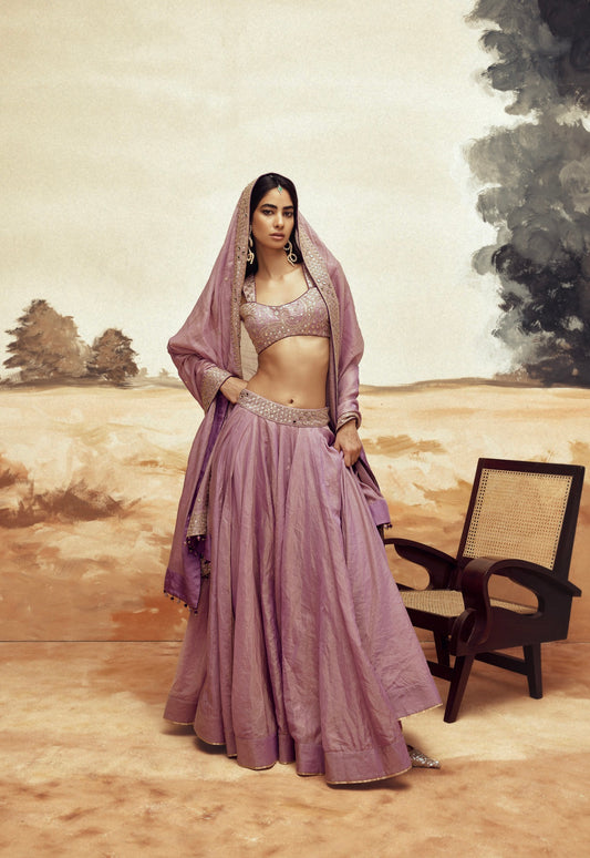 Lilac Johari Lehenga Set