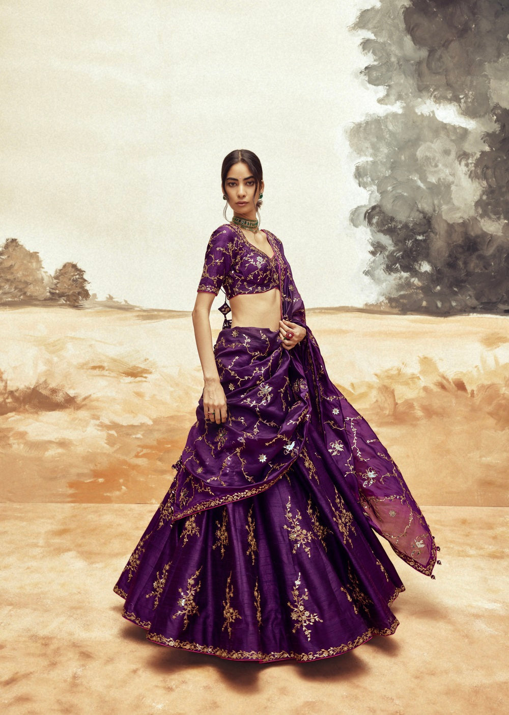 Rani a Baingani Lehenga set