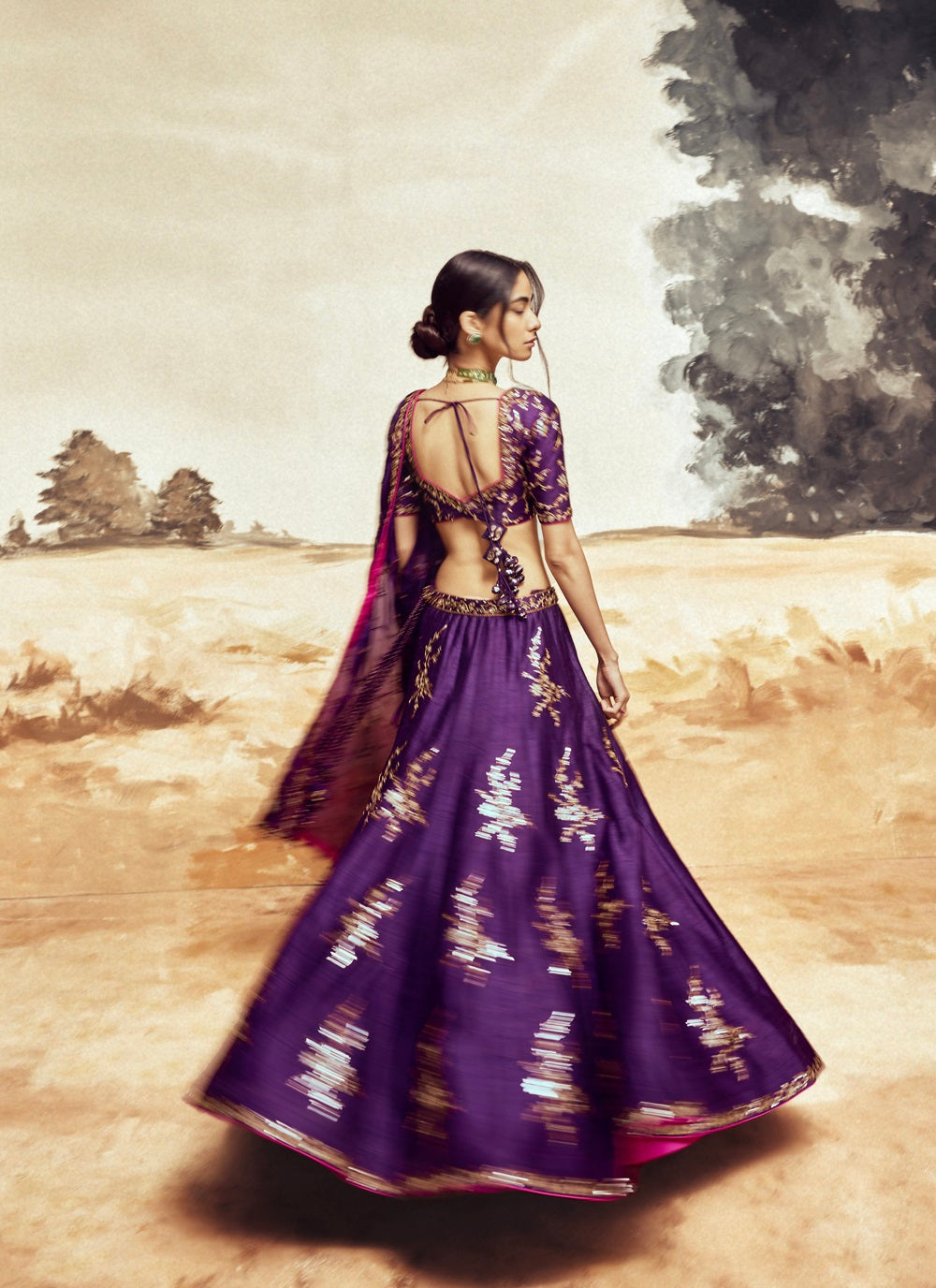 Rani a Baingani Lehenga set